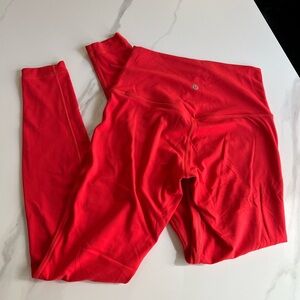 lululemon Size 6 Carnation Red HR Align Leggings 28”
